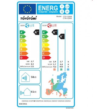 Toyotomi. Κλιματιστικό. Erai Mistery White CTN/CTG-328W Με WiFi A+++/A+++ 9000 Btu 